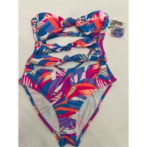 Salt + Cove Tropical Breeze Juniors Knotted One-Piece Multicolor Size Large NWT